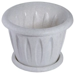 Горшок для цветов пластиковый 0,4л d-10,5см «Фелиция» с поддоном мраморный С101М