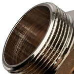 Ниппель STOUT SFT 0004 - 1"1/4 (для стальных труб, латунь никелированная)