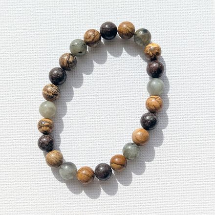 Браслет из натуральных камней "Серо-коричневый"