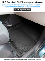 Автомобильные коврики ЭВА для KIA Carnival IV (20-н.в.) для 7-ми местного авто с командирскими креслами, корейская сборка, с навесной консолью