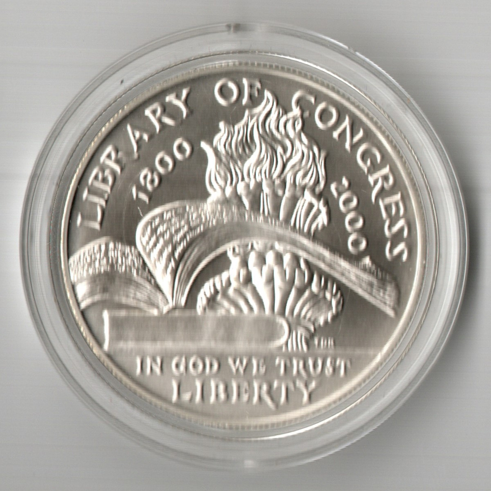1 доллар 200 лет библиотеке Конгресса 2000 г. UNC