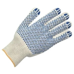 Перчатки вязаные ХБ, с ПВХ-точкой, 52 г, 10 класс, белые, без и/у, Fibero (комплект 10 шт)