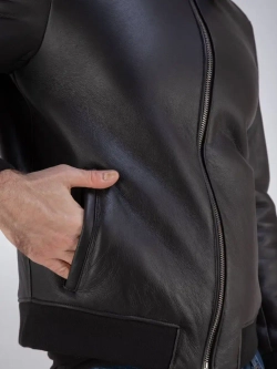 Дубленка мужская натуральная зимняя овчина бомбер Турция