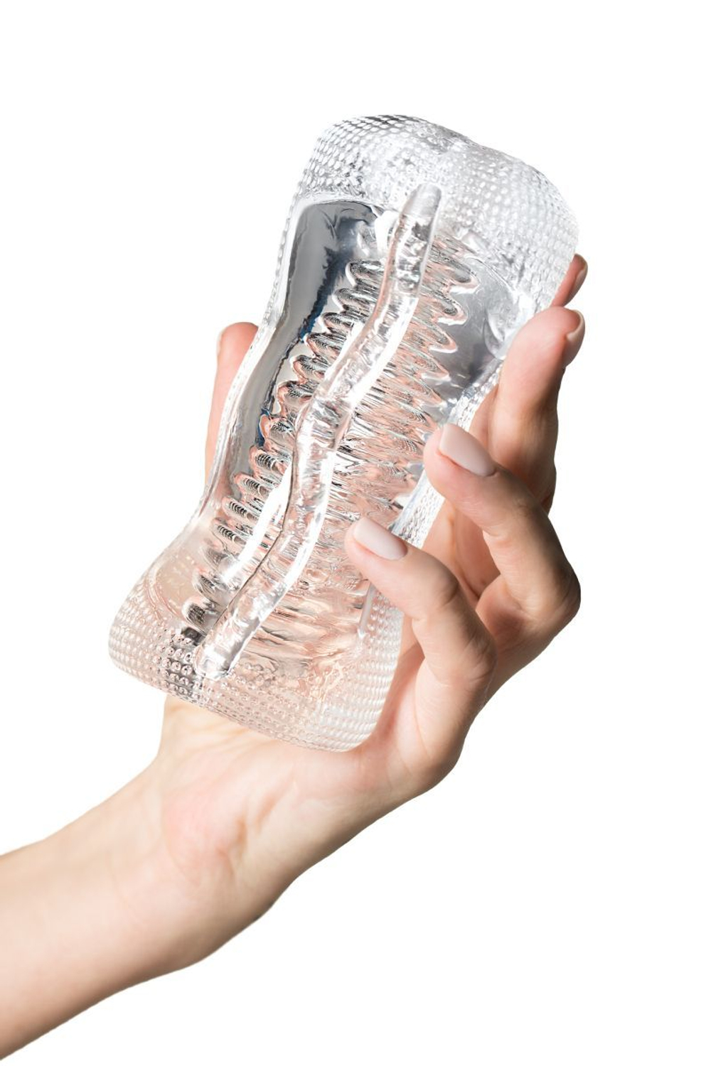 Мастурбатор ToyFa Lingam Asha, прозрачный, 14 см, два входа