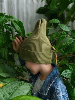 Шапка вязаная-резинка хлопковая КЭП(Хакки)