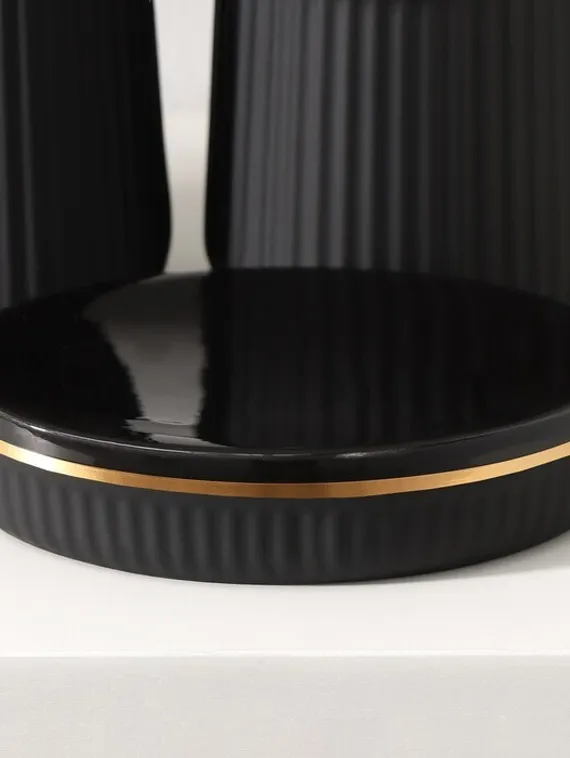 Набор аксессуаров для ванной комнаты SAVANNA Grace, 3 предмета (дозатор для мыла 290 мл, стакан, мыльница), цвет чёрный