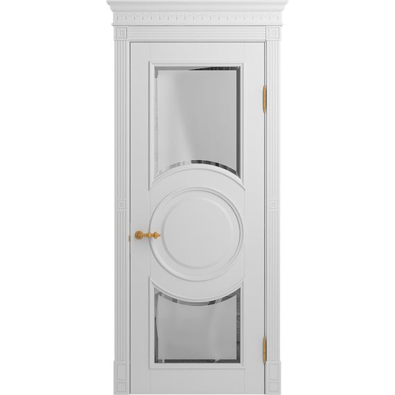 Межкомнатная дверь массив бука Viporte Лацио Амбиенте белая эмаль остекление 5