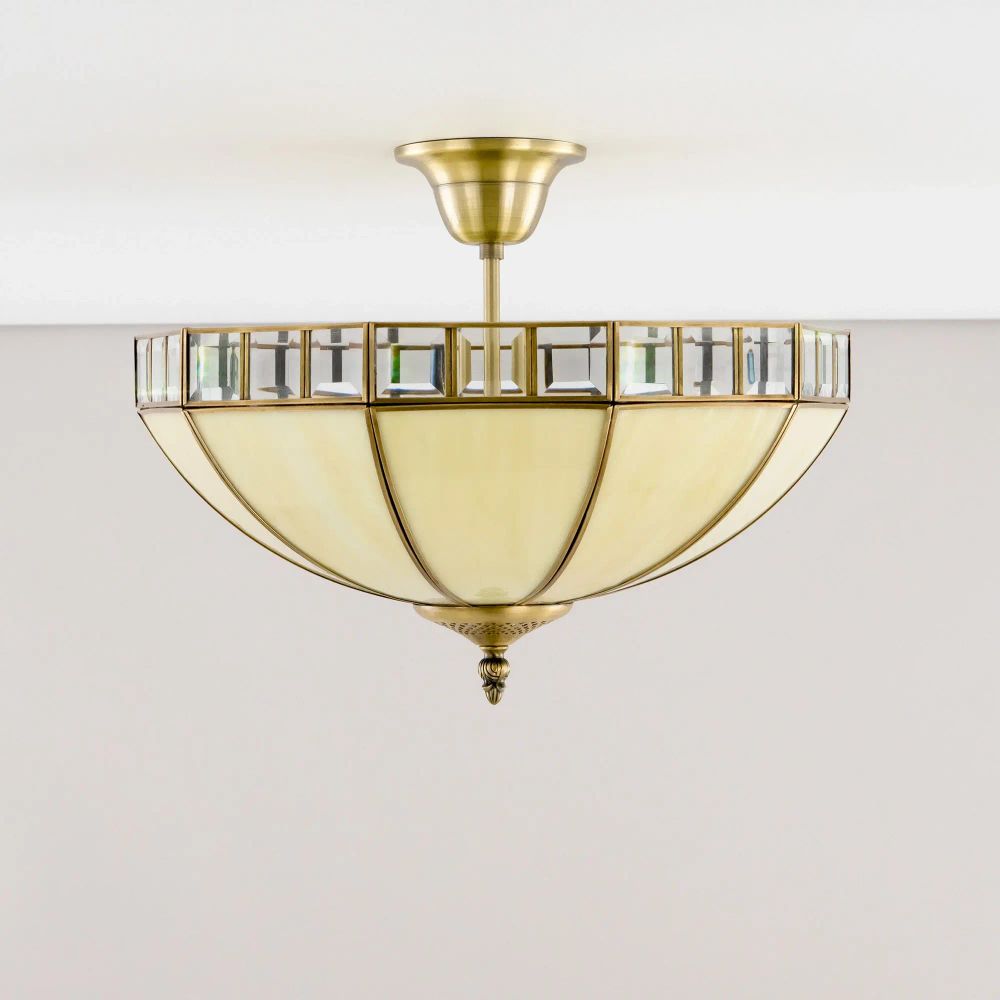 Citilux Шербург-1 CL440141 Люстра витражная потолочная Бронза