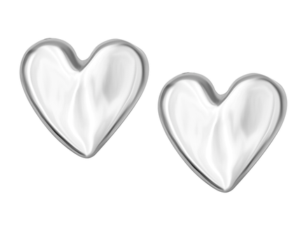 Серьги-гвоздики "Сердце" 21,5мм (уценка)