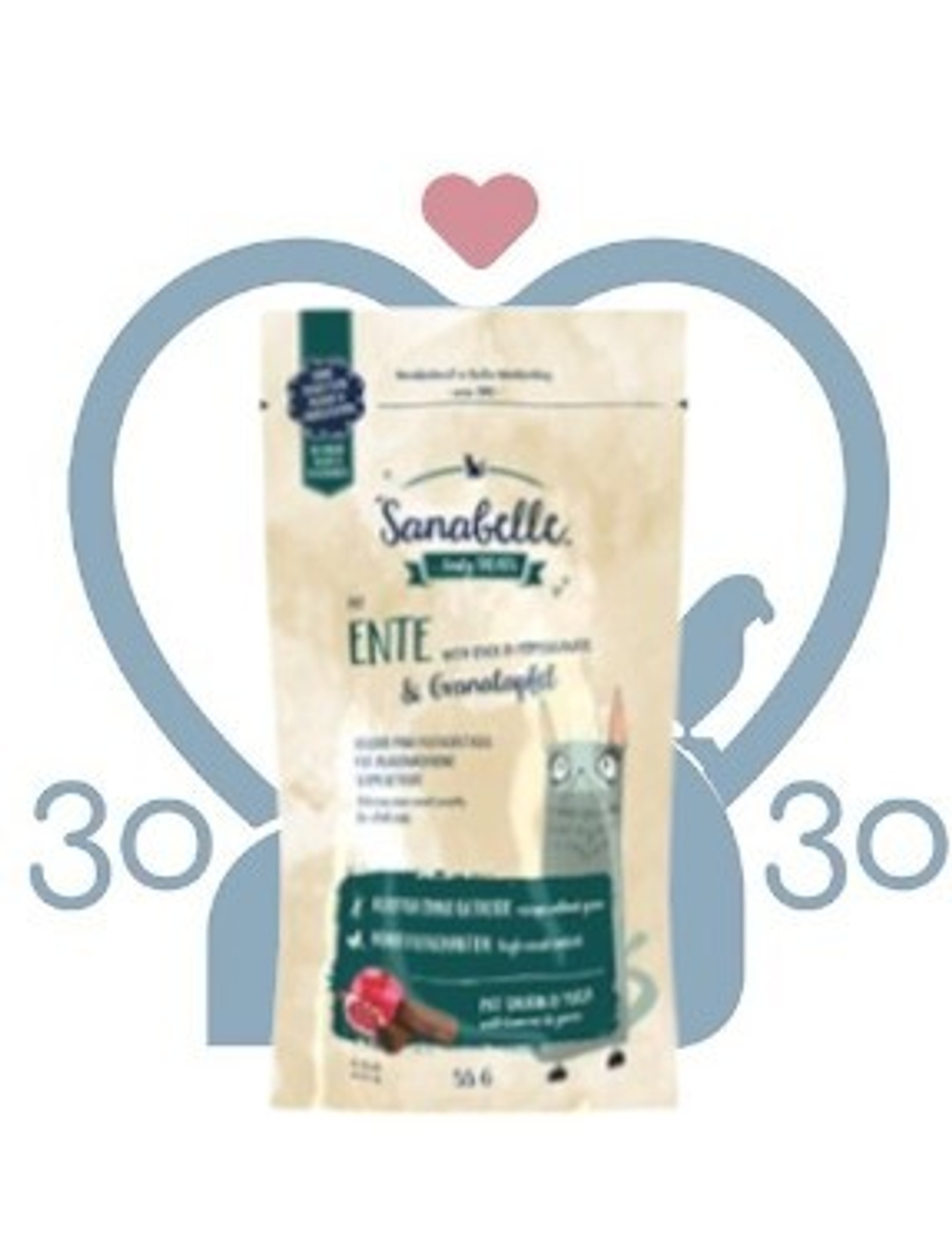 Sanabelle Мясное лакомство Утка с гранатом для котов 55гр