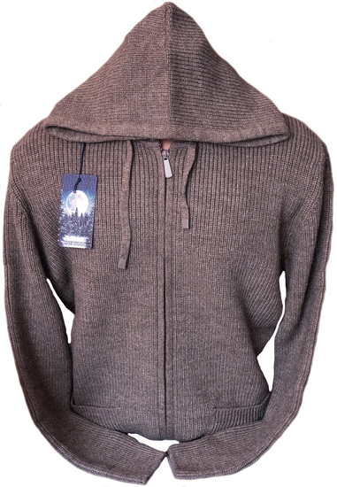 KING WOOL (Турция) из шерсти и кашемира на полном замке с капюшоном "СТАЛКЕР" Размеры (48-54)