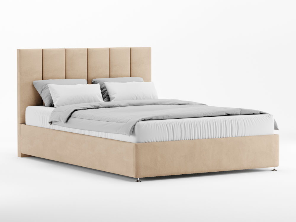 Мягкая двуспальная кровать "Трезо" с подъемным механизмом