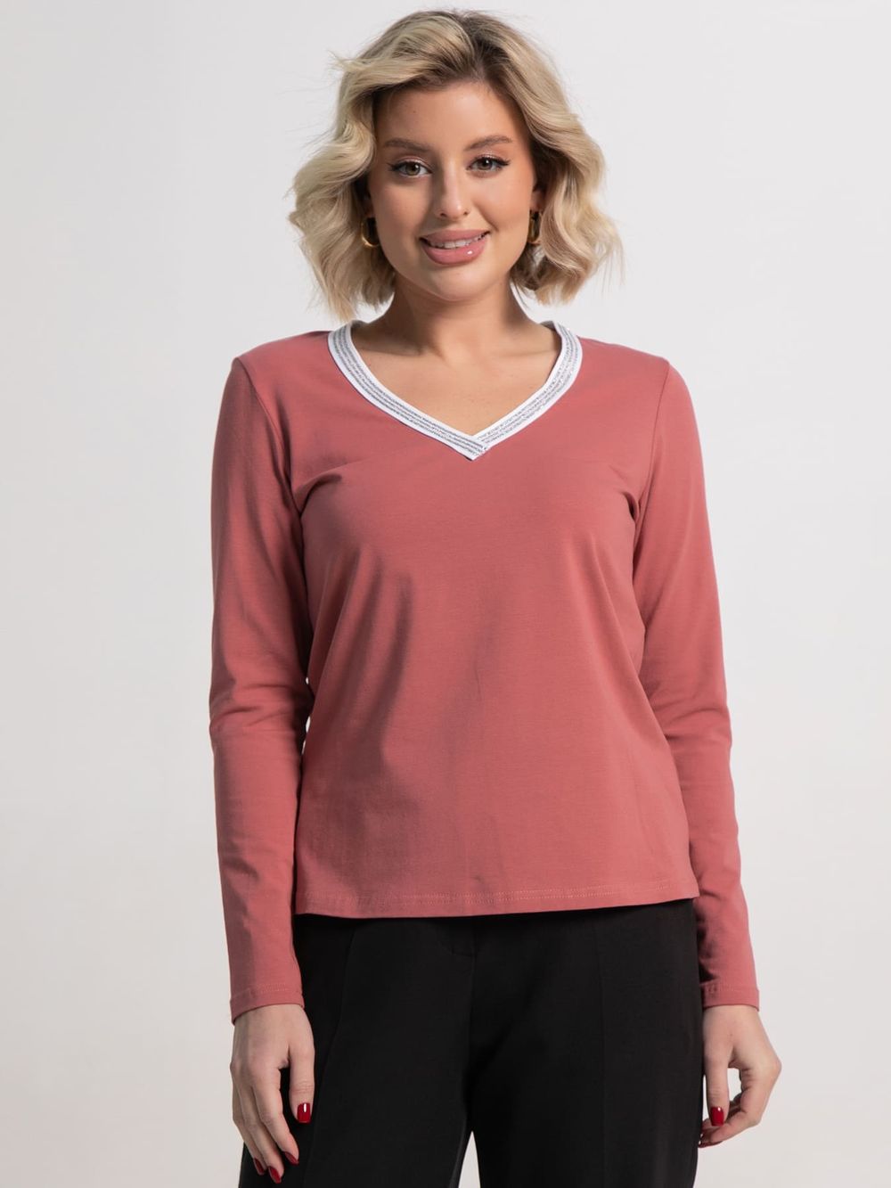 Блуза с кантом Либерти (терракотовая) Б15263-50М LT Collection