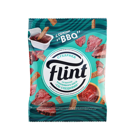 Сухарики Flint со вкусом томленного мяса со специями 55 гр