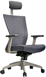 Кресло эргономичное SCHAIRS AIREX AIRE-101W каркас белый, сетка IR05GY / ткань IT01GY серая