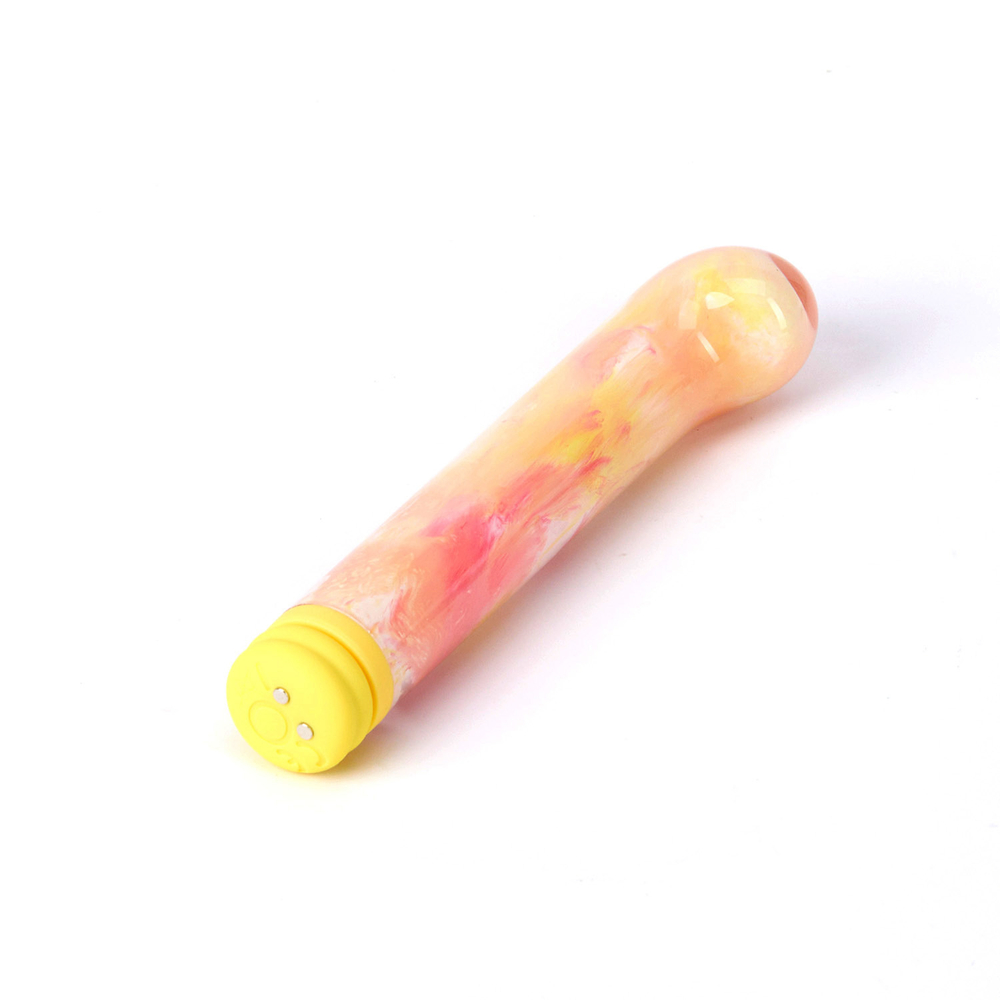 Компактный вибратор из стекла BeYourLover Magic Cane, желтый