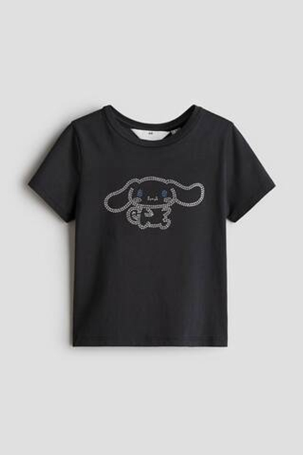 H&M Футболка с принтом, темно-серый