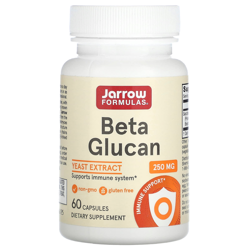 Jarrow Formulas, бета-глюкан, 250 мг, 60 капсул