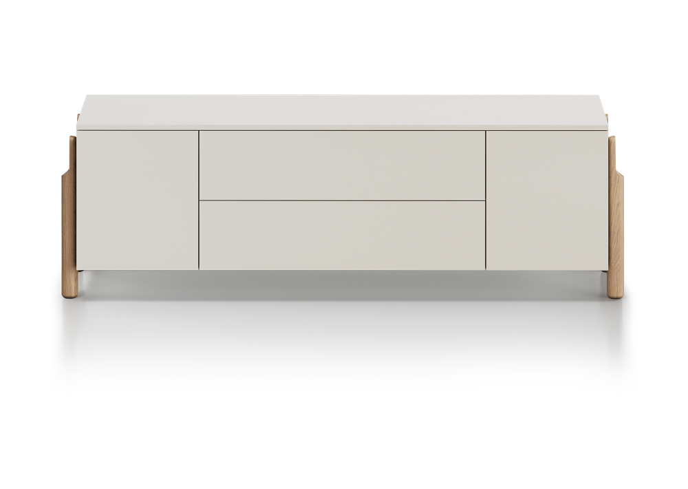 Тумба Basic 2 двери 2 ящика ширина 170 см (молочный)