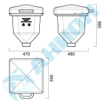 Бункер 60 л Анион 60 л. конусный (550x470x660см;синий) - арт.559505