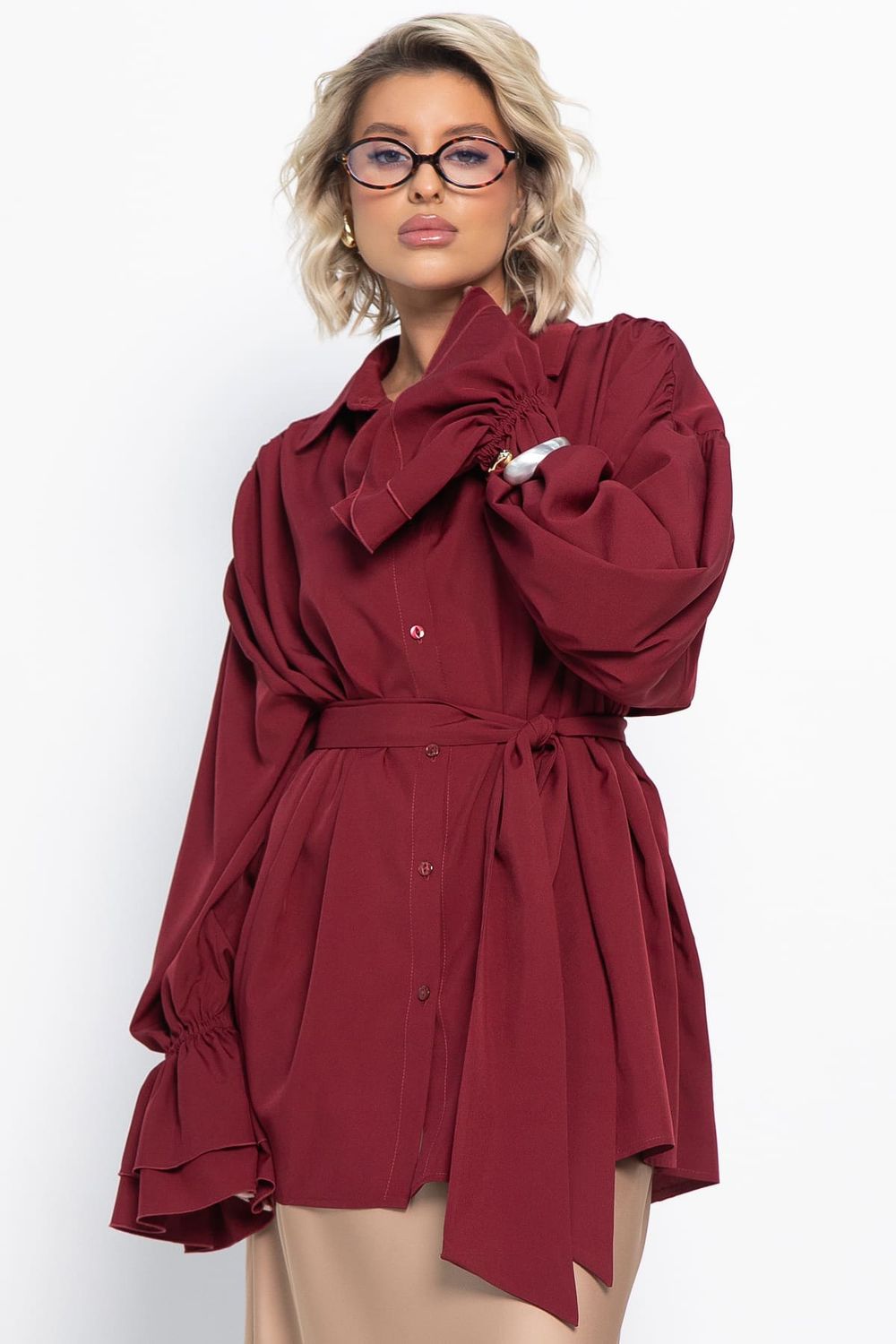 Блуза Присцилла (бордовая) Б14949-5М LT Collection