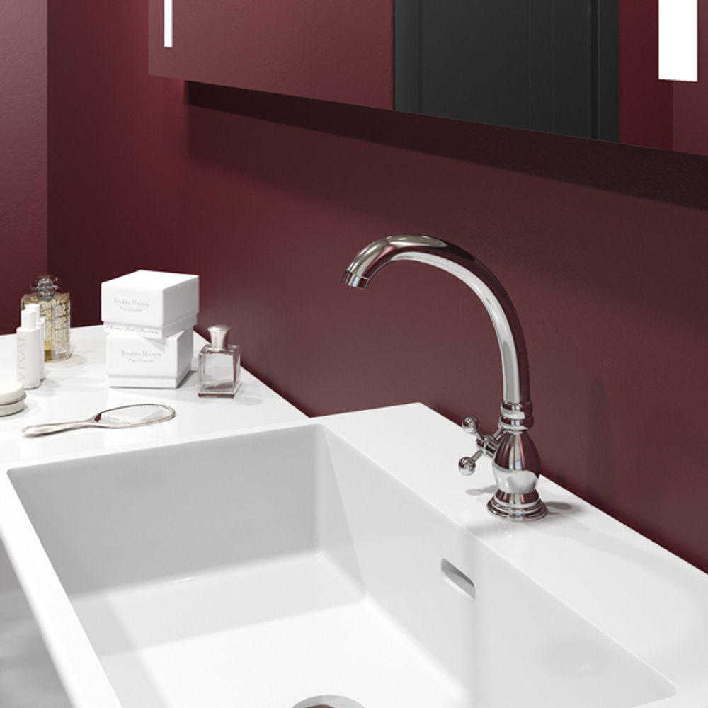 Смеситель для раковины/мойки 1/2 кер. MIXLINE ML07-05 моно п/гайку  (без подводки)