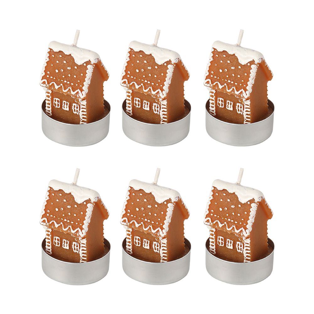 Набор декоративных свечей Gingerbread houses из коллекции New Year Essential, 6 шт.