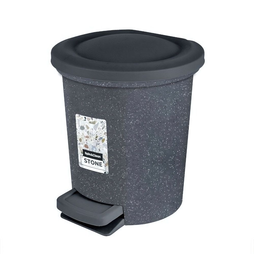 Контейнер для мусора с педалью Stone 6 л темный камень
