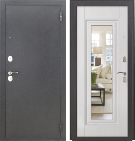 Вива зеркало антик серебро Белое дерево