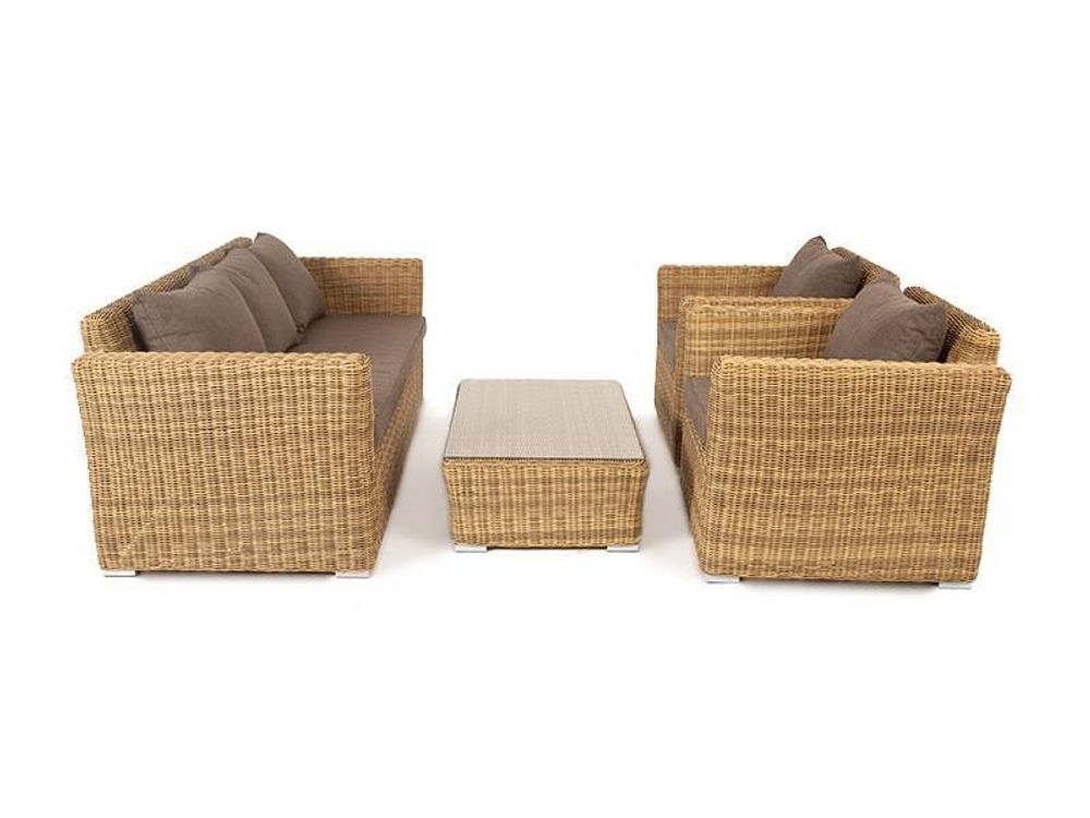 "Капучино" лаунж-зона из искусственного ротанга, цвет соломенный