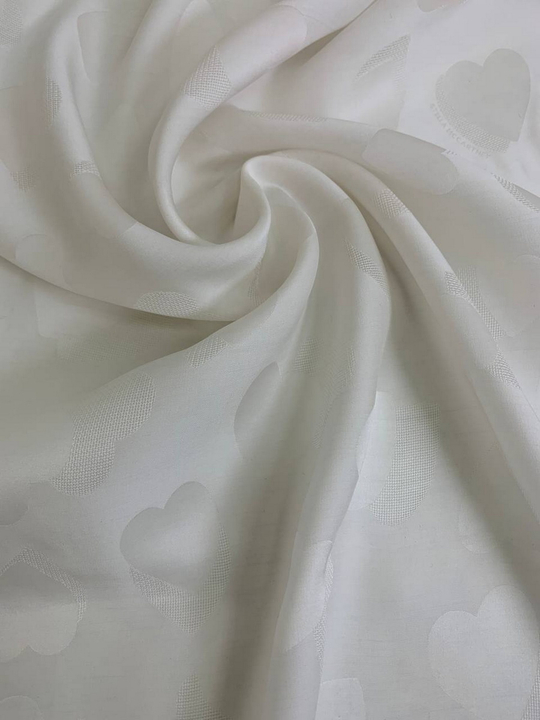 Плательная вискоза, жаккард, молочный, AVI#025