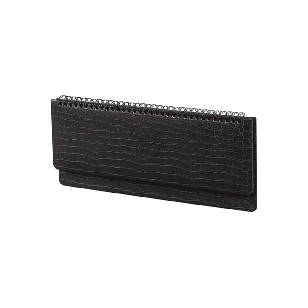 Планинг датированный 2026 305х140 мм BRAUBERG "Comodo", под кожу, черный, 117223