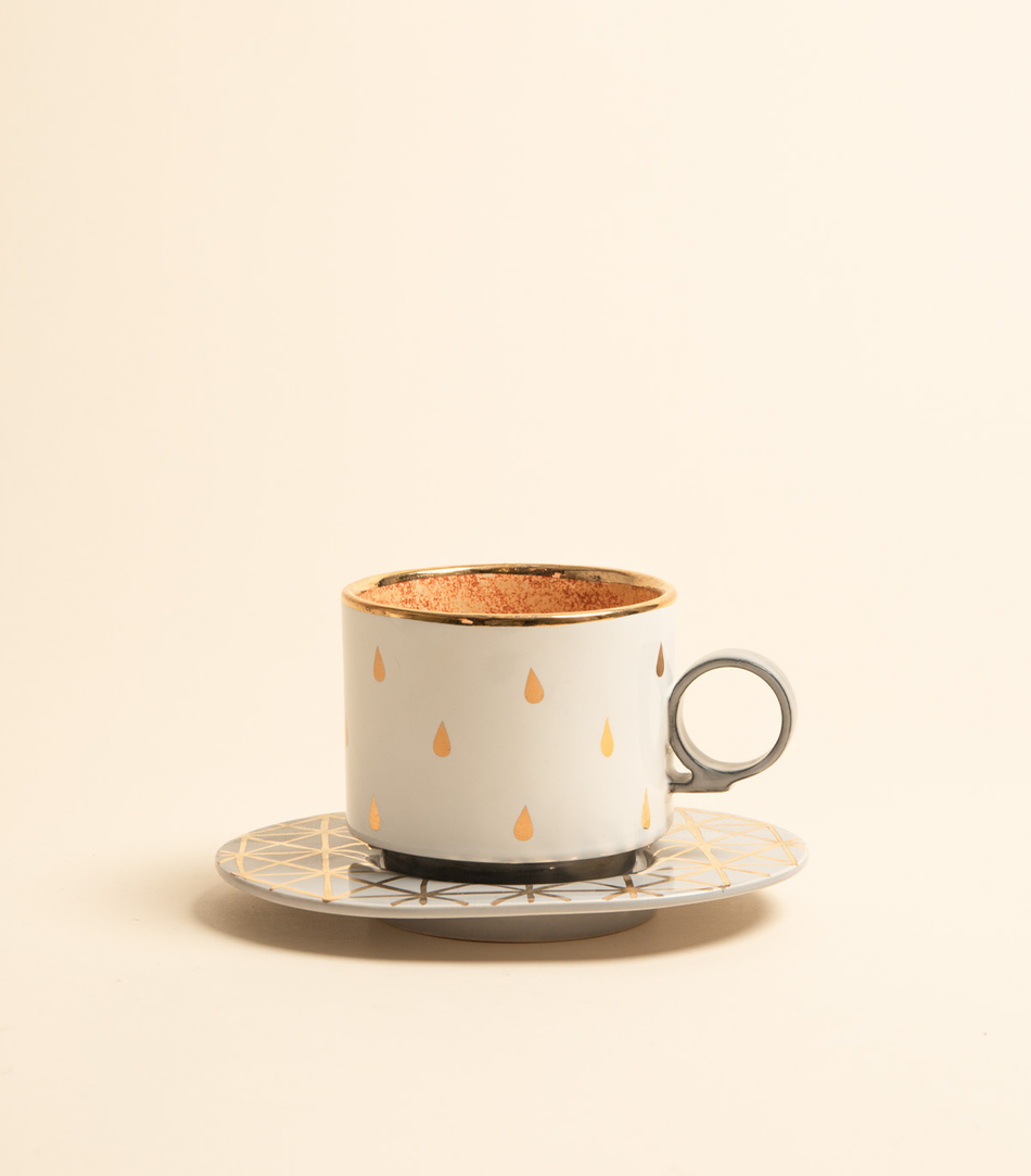 Чайная пара — Золотая серия, белый и серый | Мария Кеслер