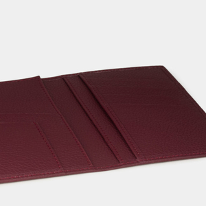 Кожаная обложка для паспорта и автодокументов, теленок бордового цвета