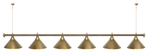 Лампа STARTBILLIARDS 6 пл. (плафоны зеленые,штанга зеленая,фурнитура золото)