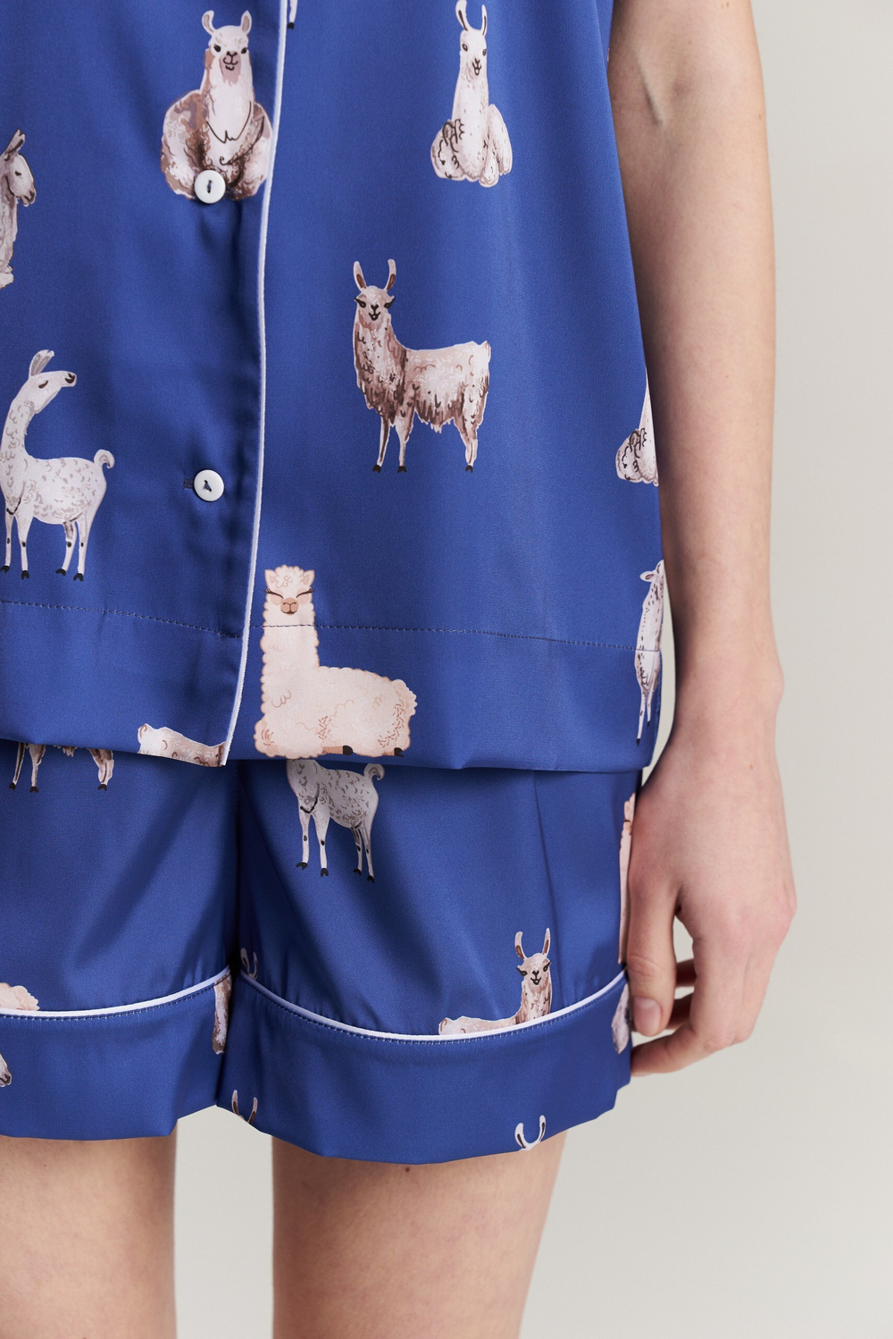 Шелковая блуза с кантом - альпака