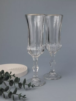 Набор бокалов для шампанского, 160 мл. 6 шт, с золотом