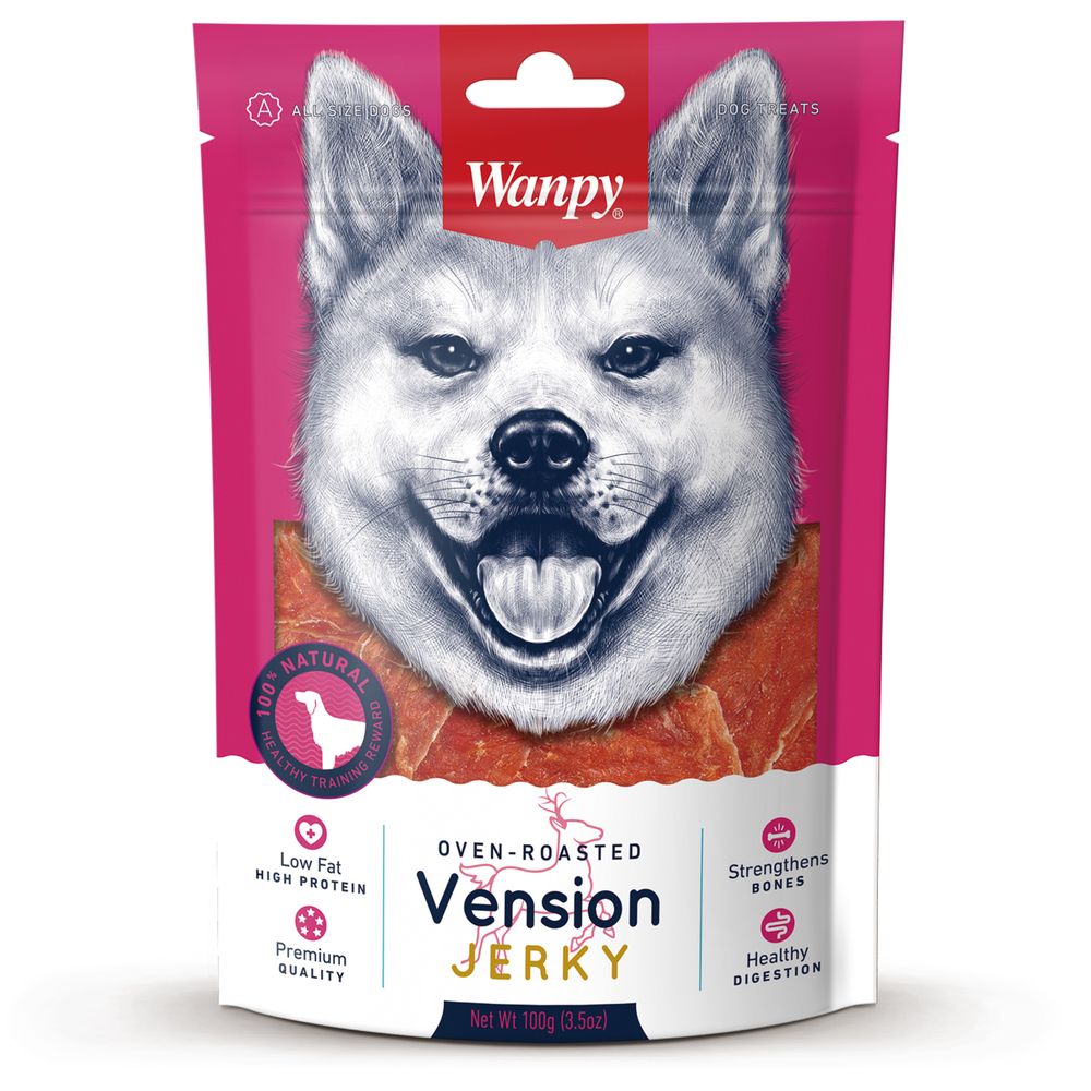 Wanpy Dog лакомство для собак всех пород филе из оленины 100г