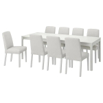 Стол и 8 стула - EKEDALEN / BERGMUND IKEA/ ЭКАДАЛЕН /БЕРГМУНД ИКЕА, 240/180 см, белый/светло-серый