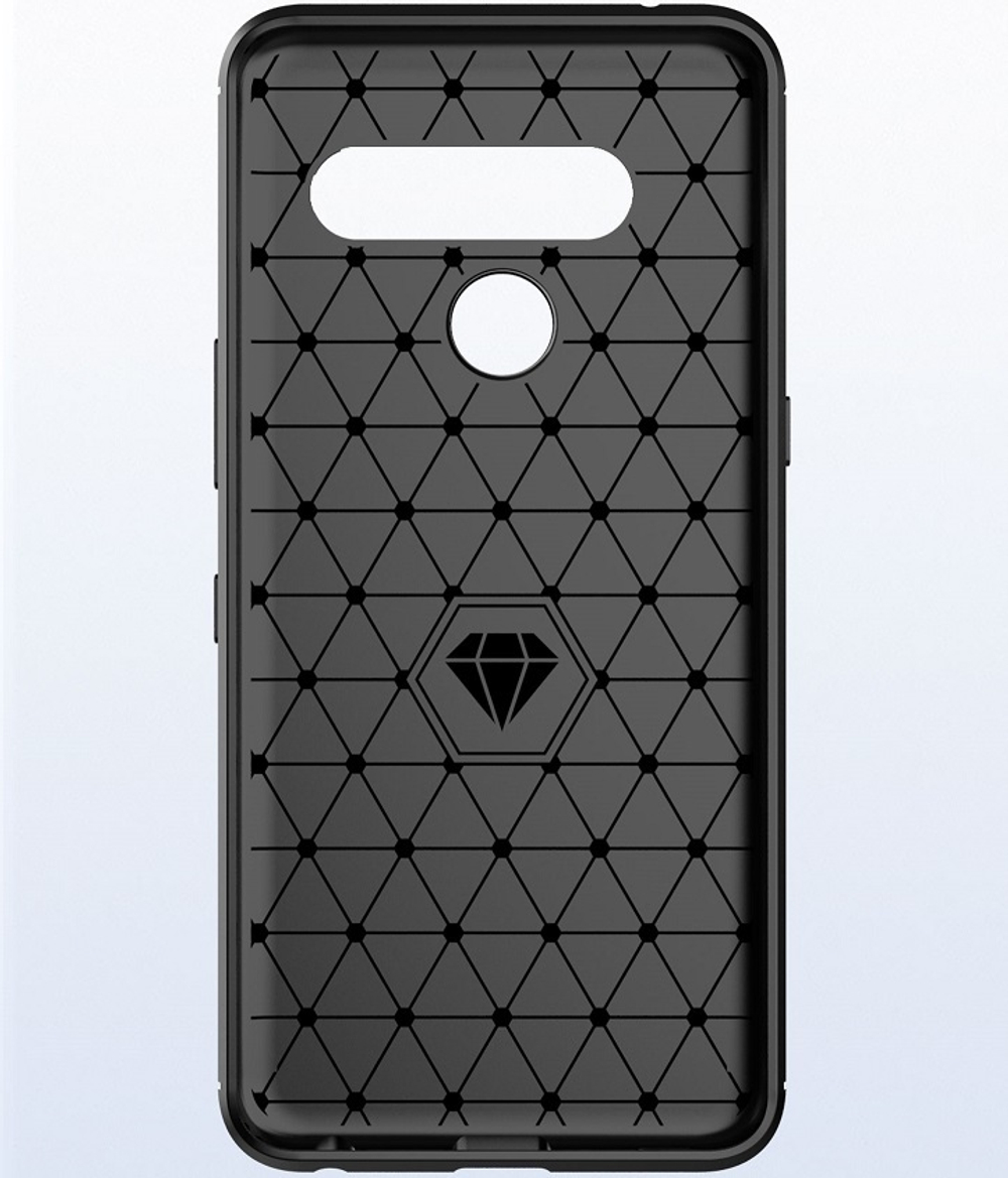 Чехол для LG V50 ThinQ цвет Gray (серый), серия Carbon от Caseport