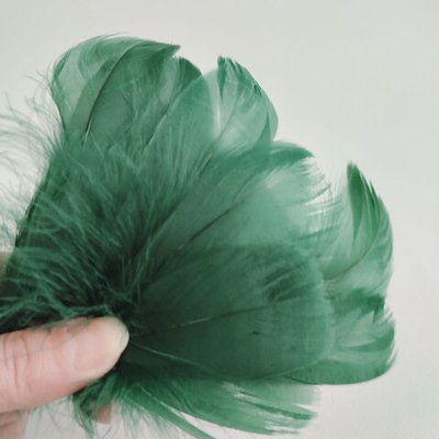 Гусиные перья 5-13 см темно-зелёные 2 сорт 20шт.