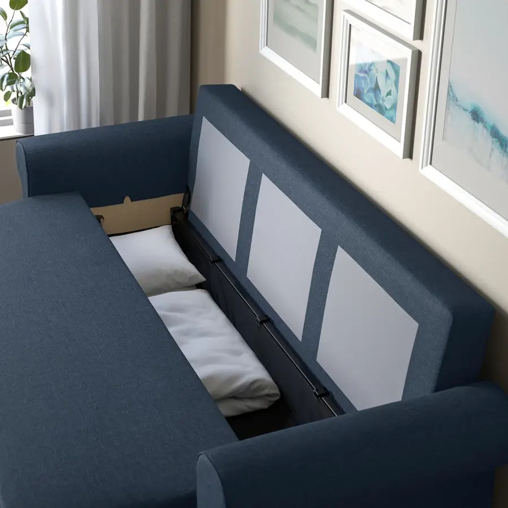 Диван 3-местный - IKEA VRETSTORP/ВРЕТСТОРП ИКЕА, 91х96х244 см, темно-синий