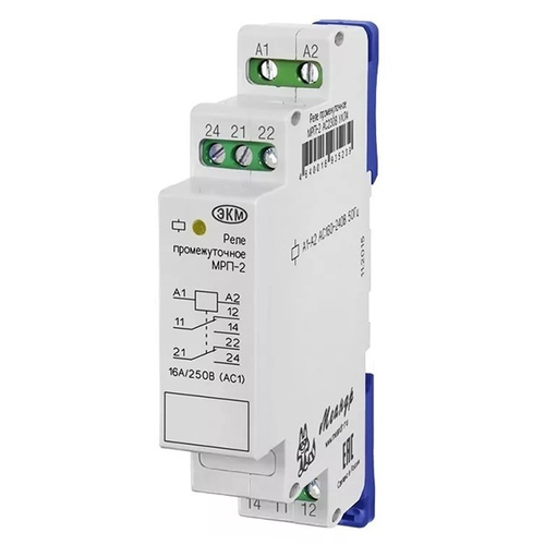 Реле промежуточное МРП-2 16А 2НО/НЗ 230В AC УХЛ4 на DIN-рейку Меандр 4640016935239