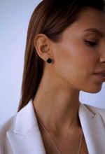 Пусеты Black с черным ониксом