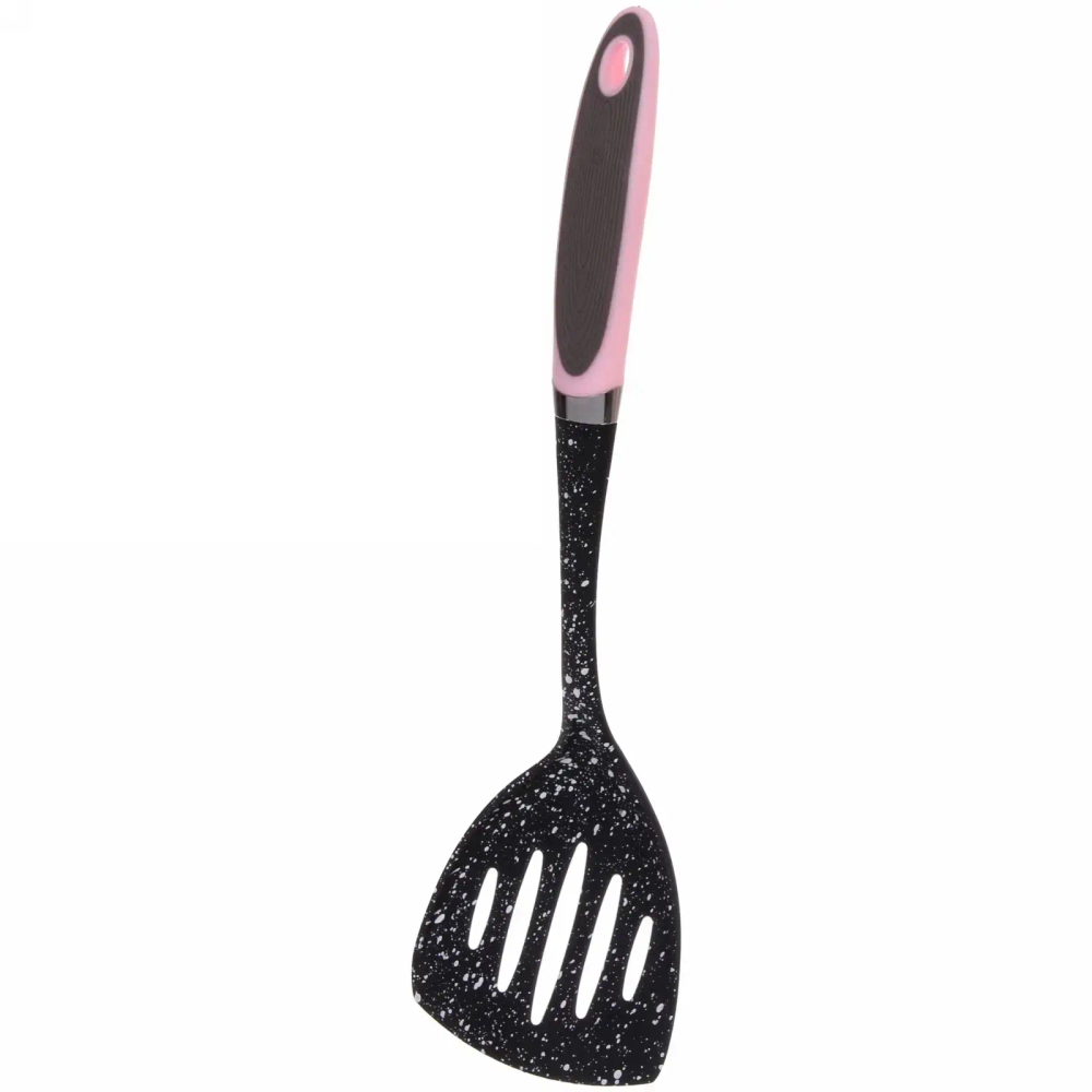 Лопатка кухонная с дырками пластиковая 34см широкая «Мрамор»