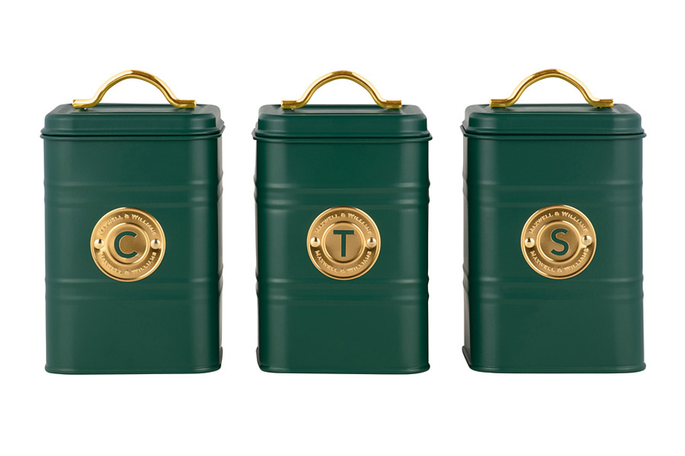 Набор банок для сыпучих продуктов 3шт 1.45л Maxwell&Williams Grandham зелёный