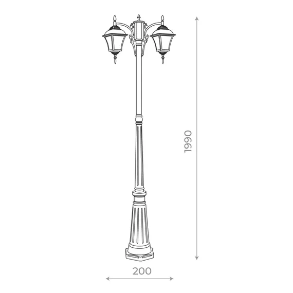 SL082.205.03 Светильник уличный наземный ST-Luce Бронза/Бронза, Прозрачный E27 3*60W DOMENICO