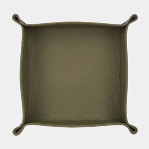 Лоток для мелочей из натуральной кожи теленка, зеленого цвета