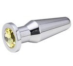 Серебристая втулка с жёлтым кристаллом - 10,2 см. (Цвет: желтый)