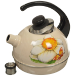 Чайник сталь, эмал, 3.5 л, свист, руч консоль, Рубин, сл кость, беж, T04/35/04/06/07/09/26/24